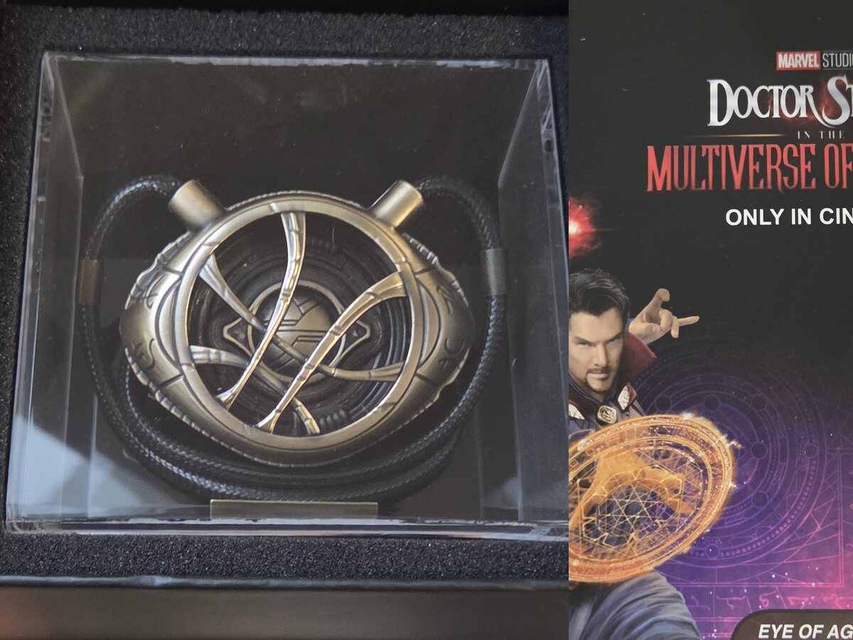 Doctor Strange Eye of Agamotto replica with its presentation packaging